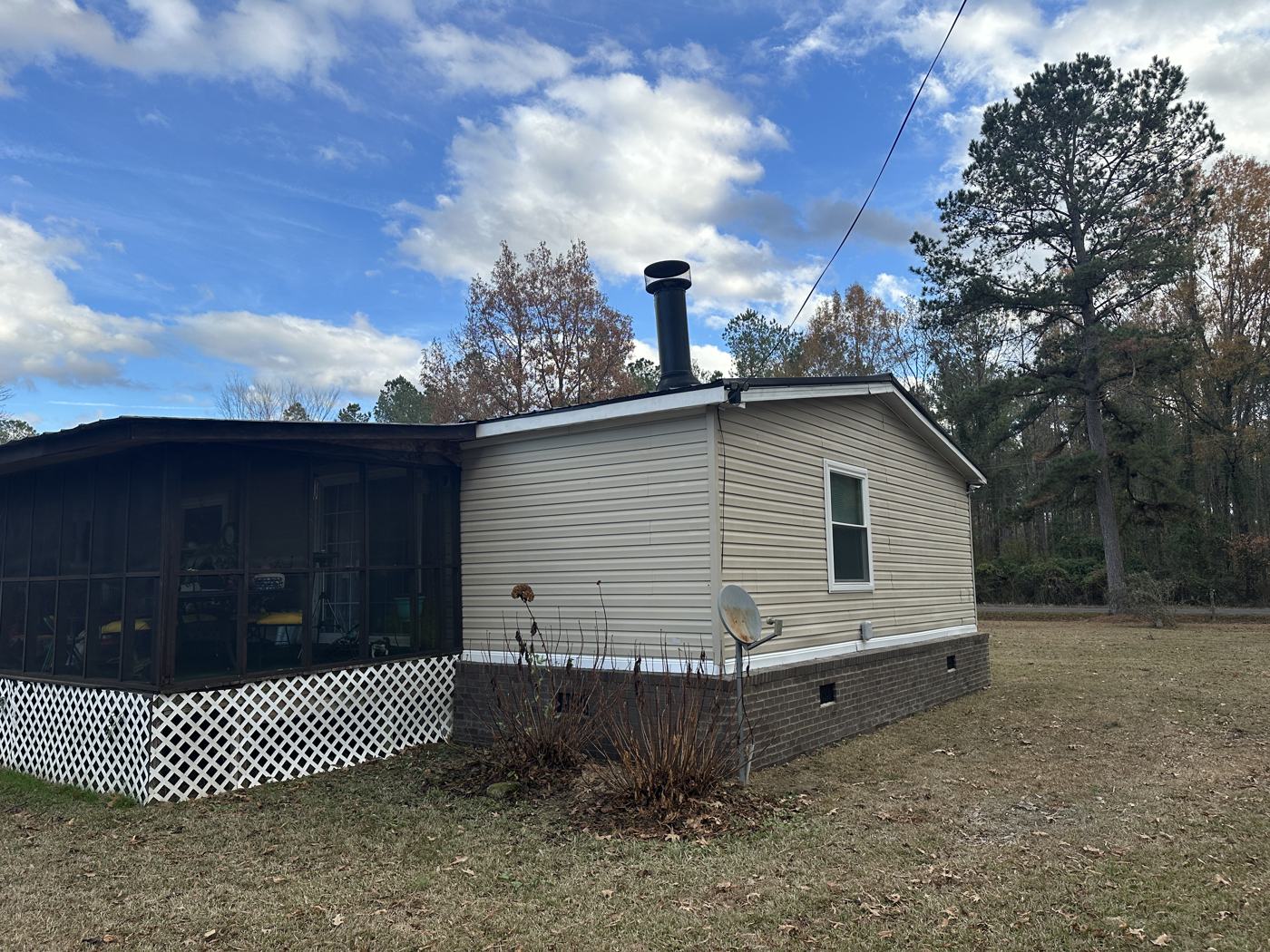 Brick skirting complete — gable end — Precision Palmetto, Columbia SC