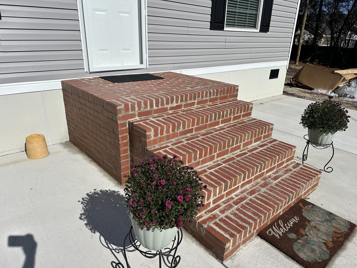 Custom brick entry steps with herringbone treads — Precision Palmetto, Columbia SC