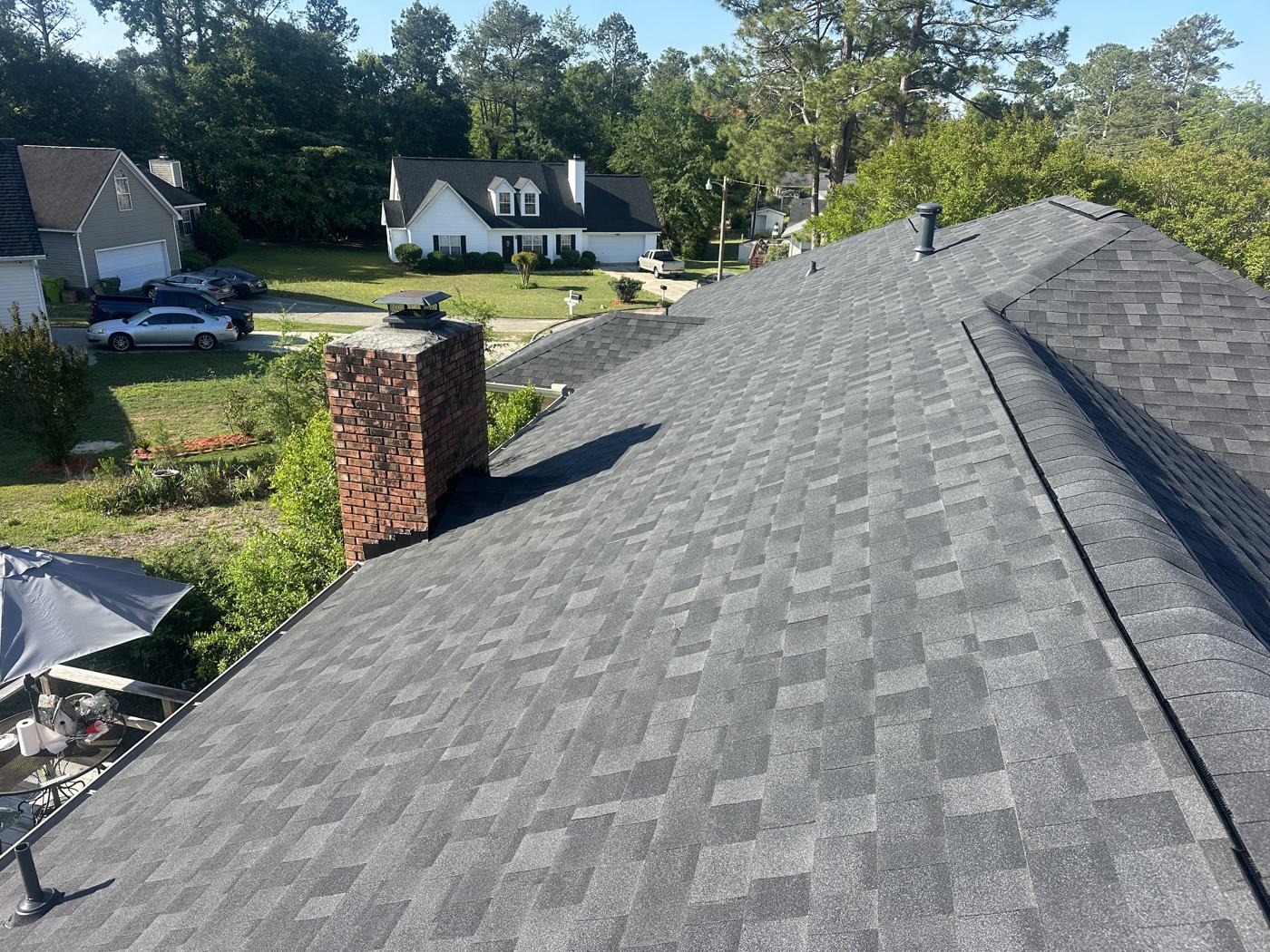New charcoal architectural shingles with ridge vent — Precision Palmetto, Columbia SC